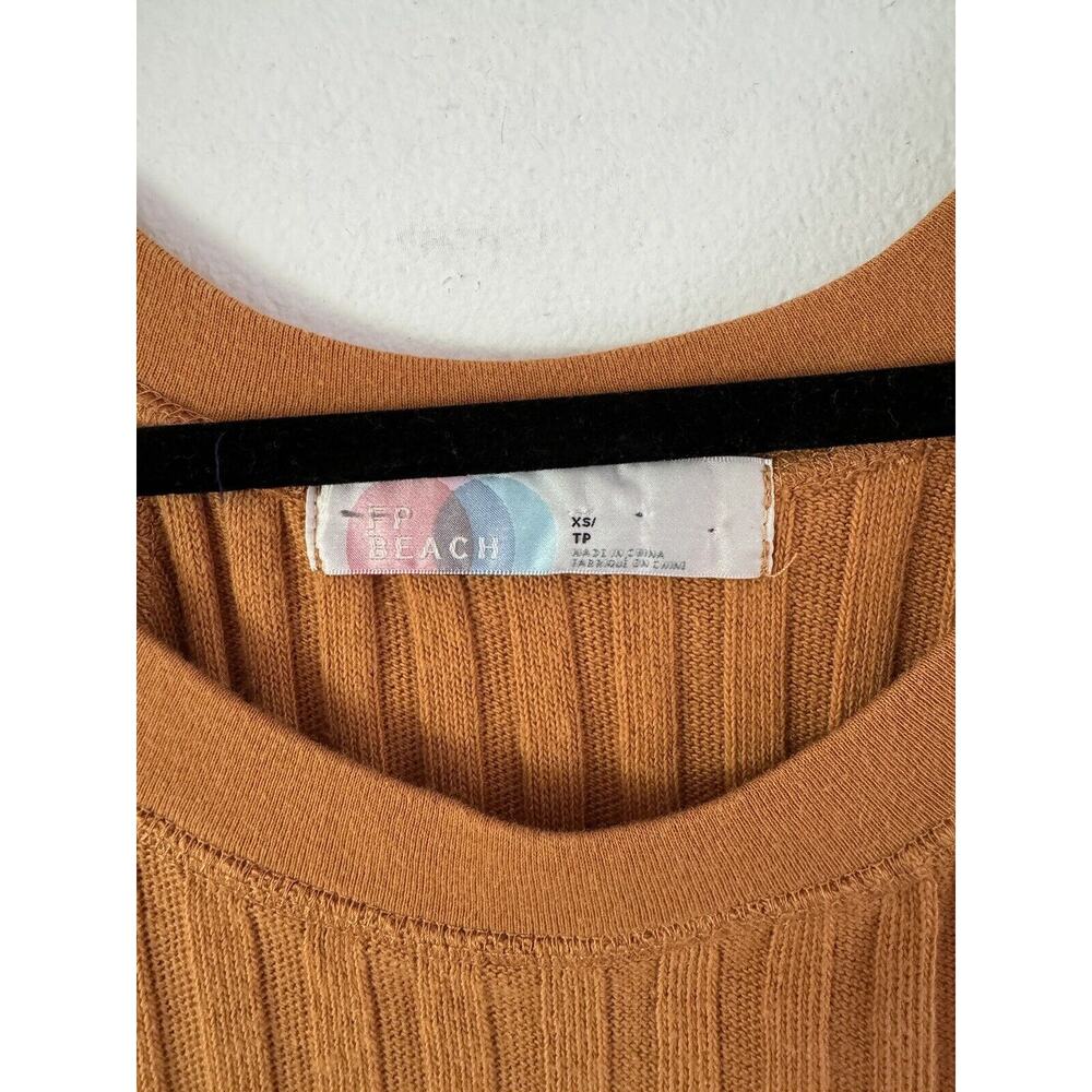 Free People Walk About Ribbed Maxi Dress Mustard Yellow XS Neutral Earthy Boho - Picture 7 of 8